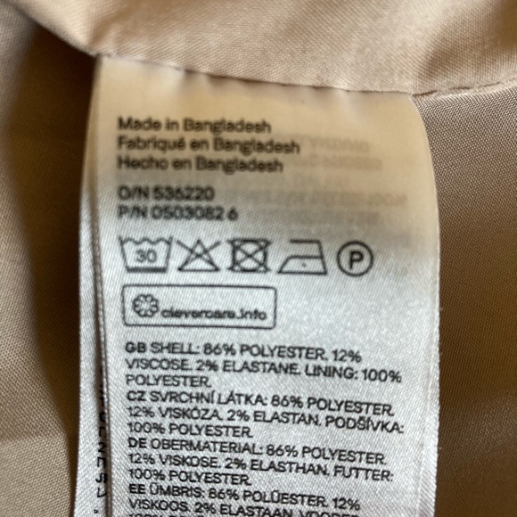 NWT H&M Beige Double Breasted Coat - Picture 6 of 7